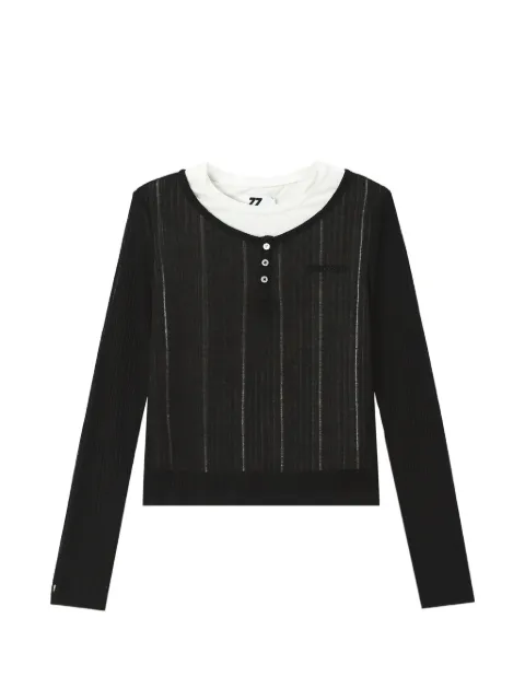 izzue ribbed-knit layered-effect top