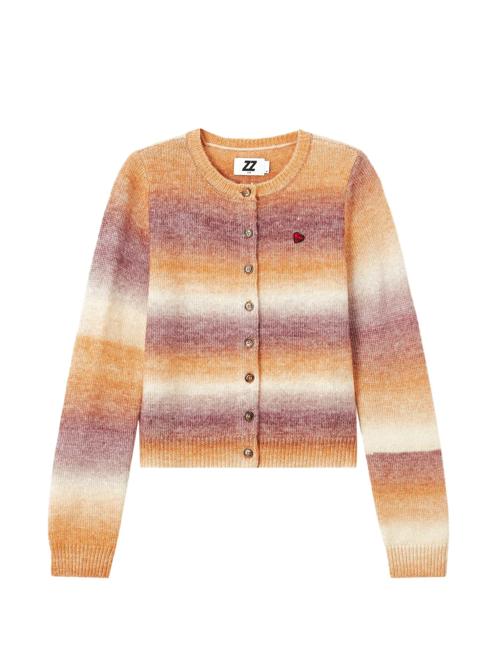 izzue ombre-effect heart-patch cardigan - Arancione