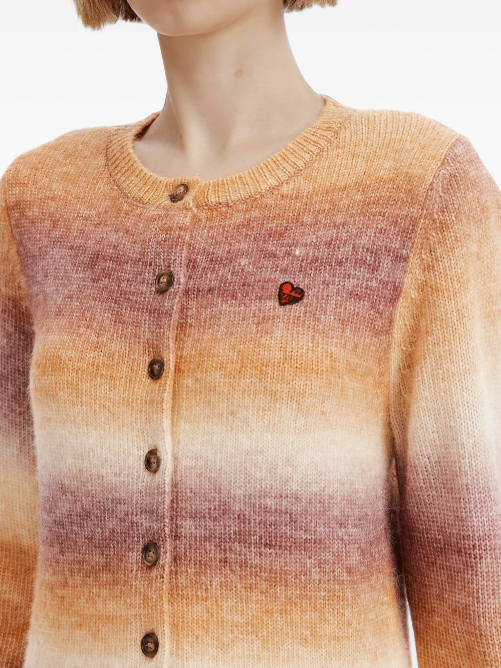 izzue Vest met hartpatch en ombré-effect Oranje