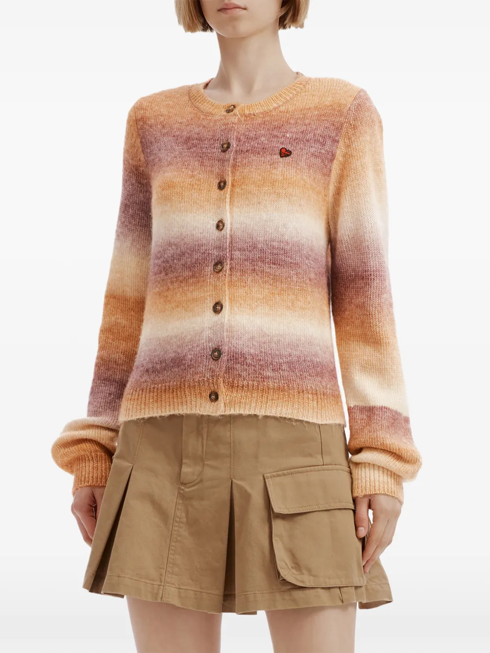 izzue Vest met hartpatch en ombré-effect Oranje