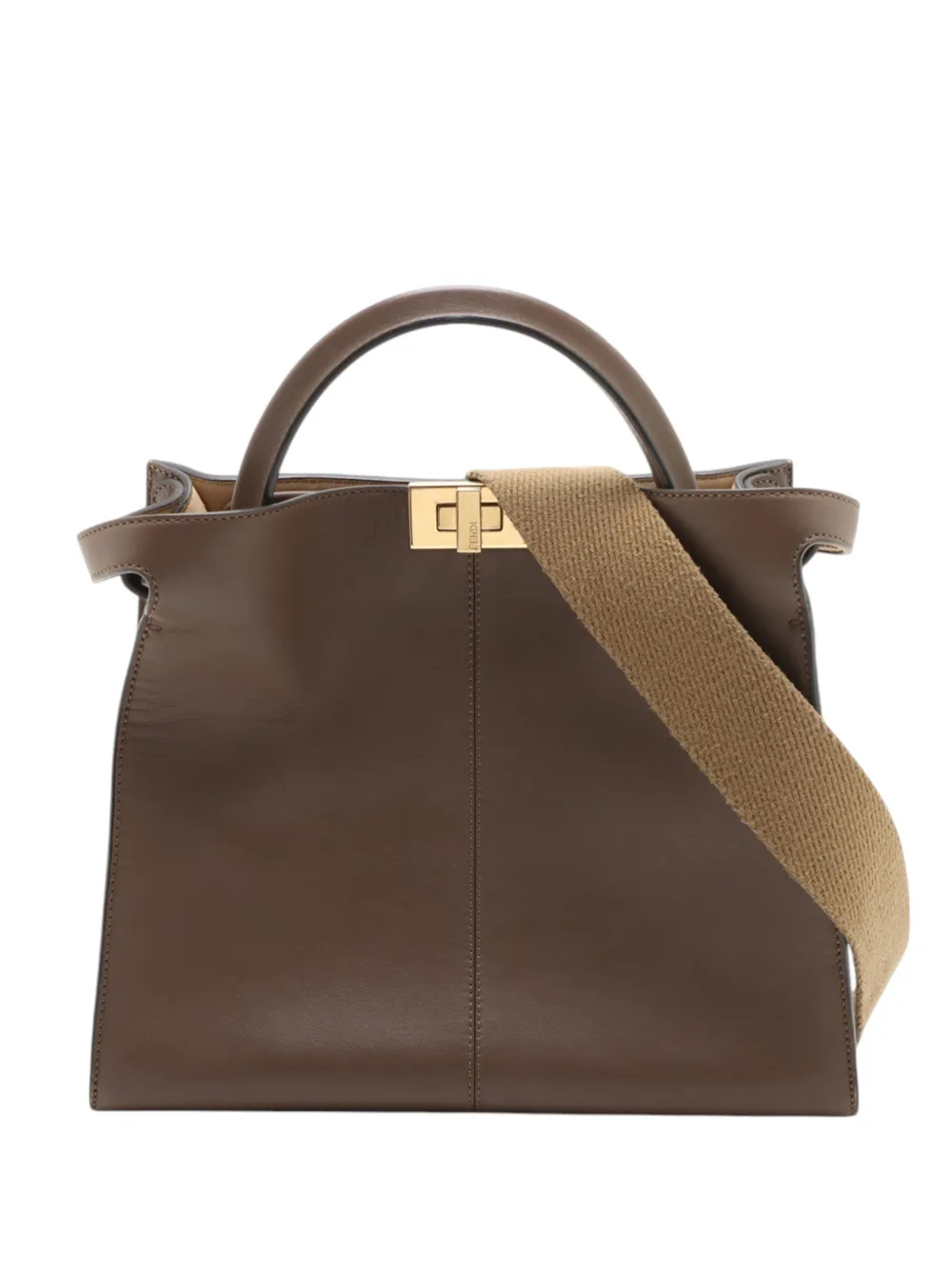 Fendi Pre-Owned 2010-2026 Large Leather Peekaboo X-Lite tote bag - Marrone
