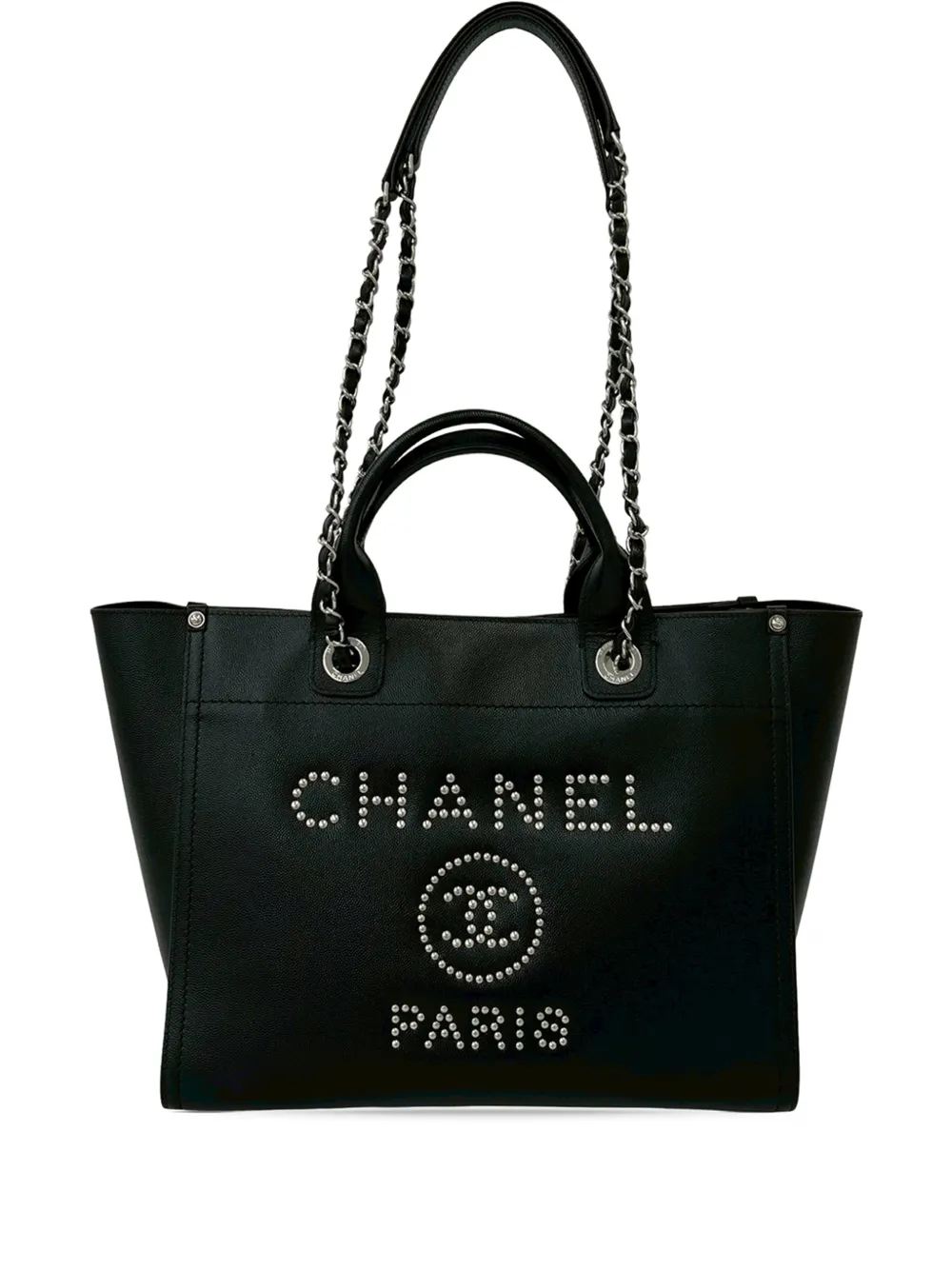 CHANEL Pre-Owned 2018 Medium Caviar Studded Deauville Tote satchel - Schwarz