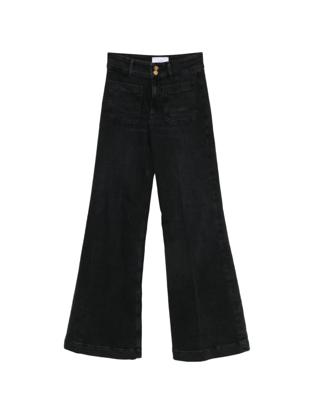 Seafarer patch-pocket wide-leg jeans - Nero