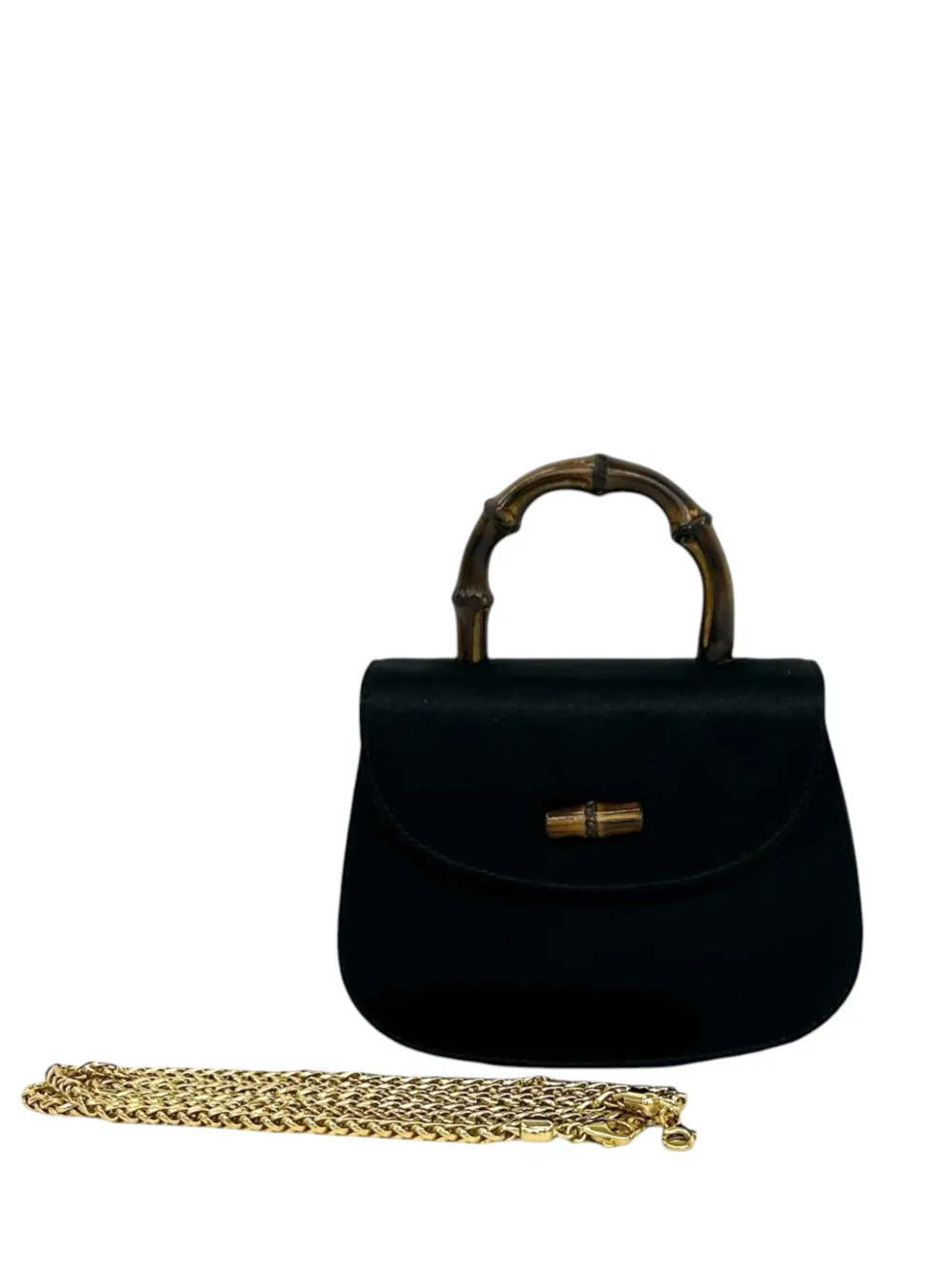 Gucci Pre-Owned 2000-2015 Mini Satin Bamboo Night satchel - Nero