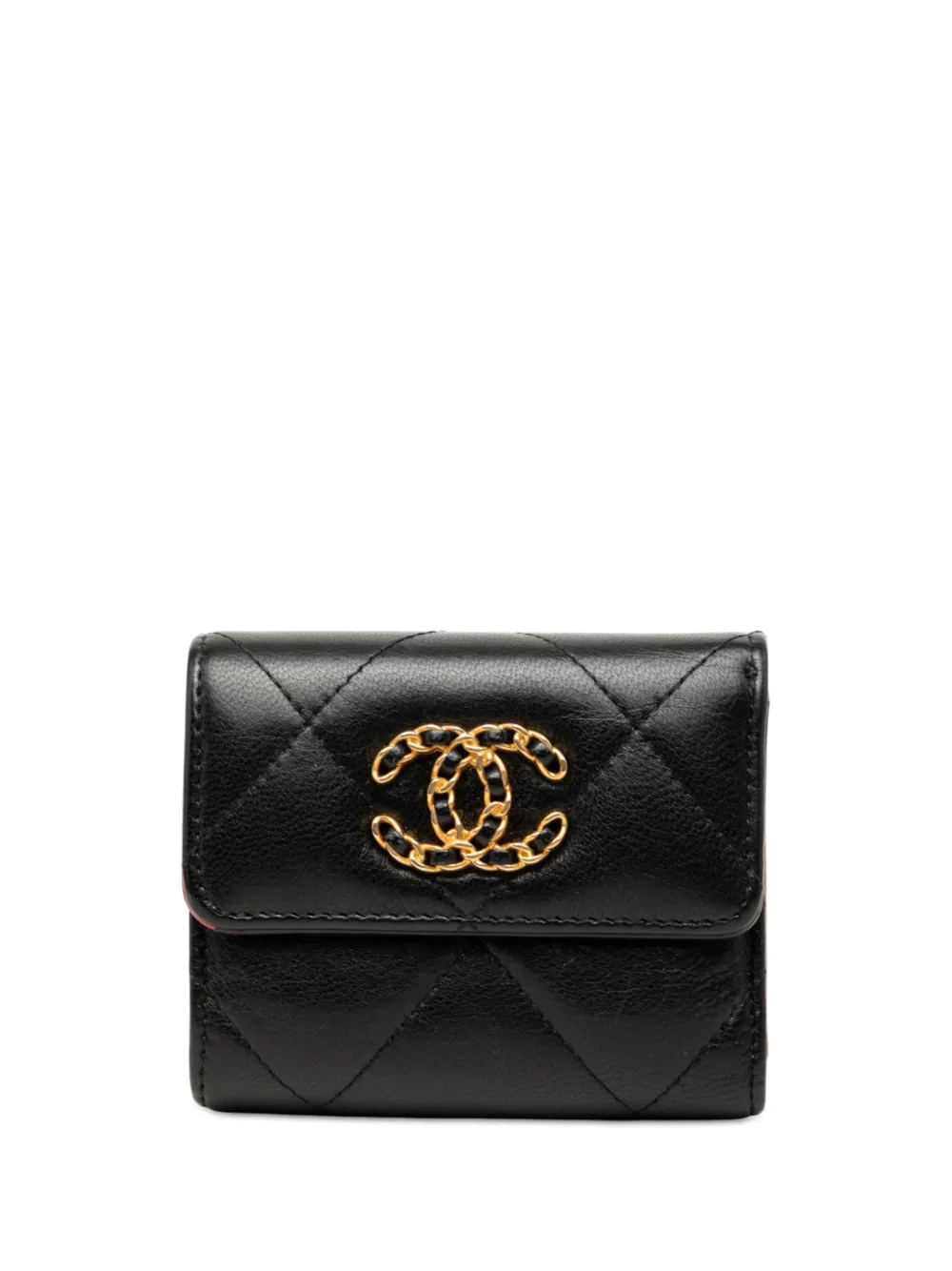 CHANEL Pre-Owned 2020 Quilted Lambskin 19 Flap Wallet small wallets - Schwarz