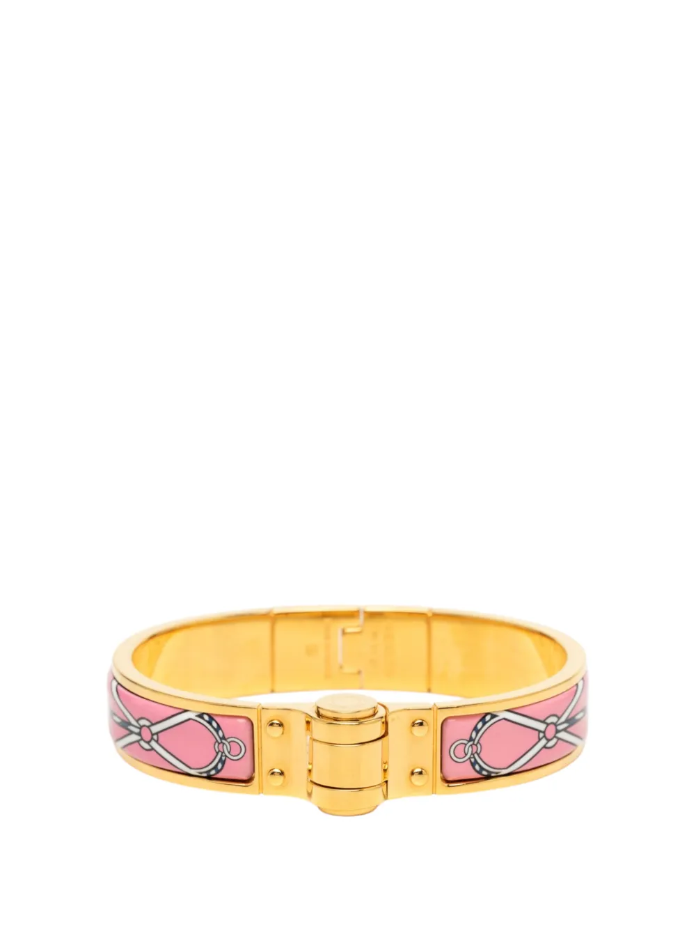 Hermès Pre-Owned 2000-2020 Narrow Charniere Uni Enamel Bracelet costume bracelet - Gold