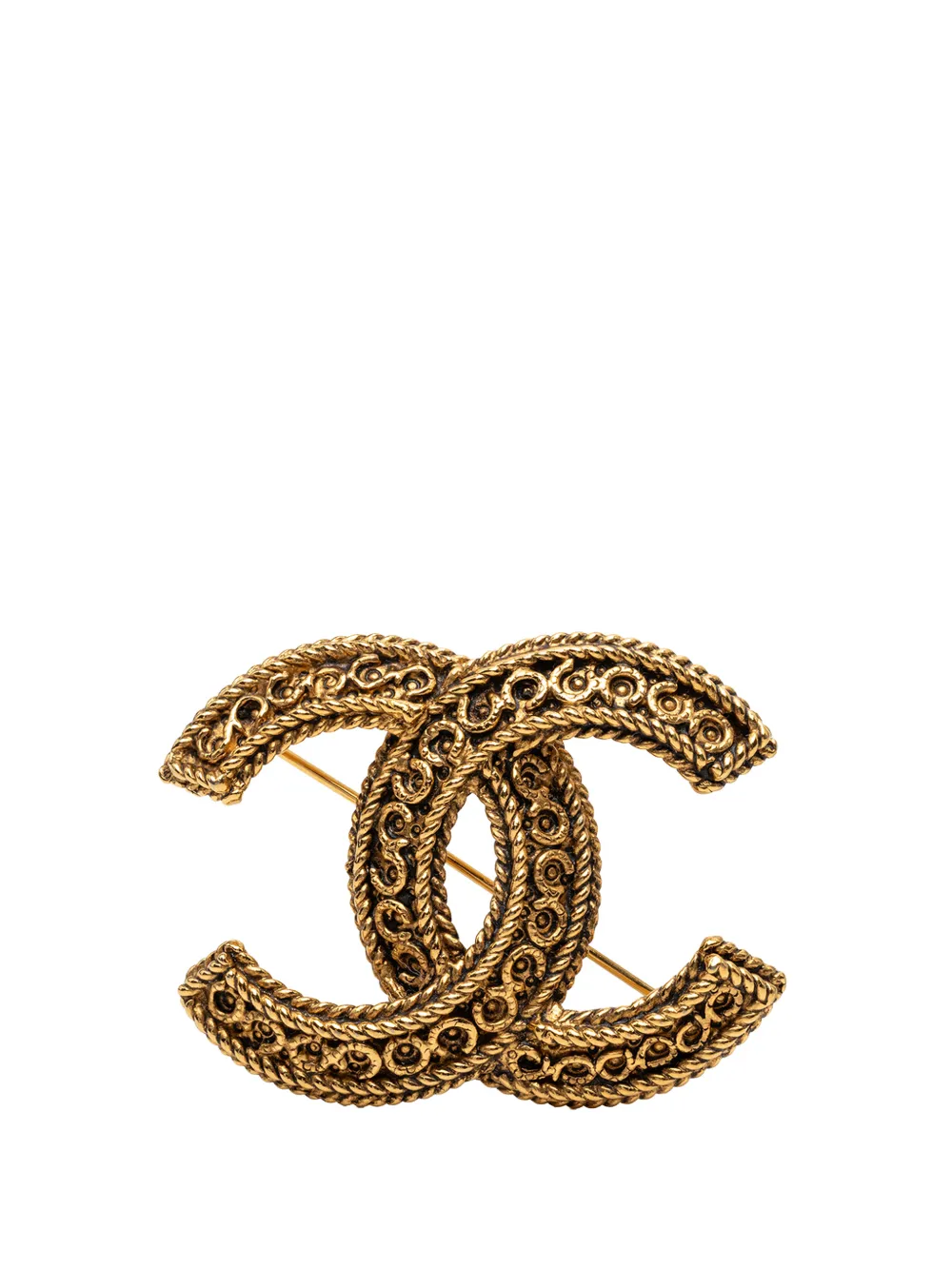 CHANEL Pre-Owned 1950-1970 CC Gold Plated Filigree Brooch costume brooch - Oro