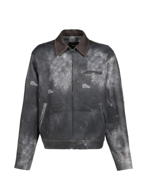 We11done distressed faded-effect jacket