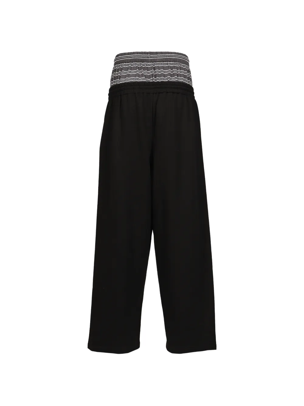 We11done Trainingsbroek met gelaagde tailleband en logo-patch Zwart
