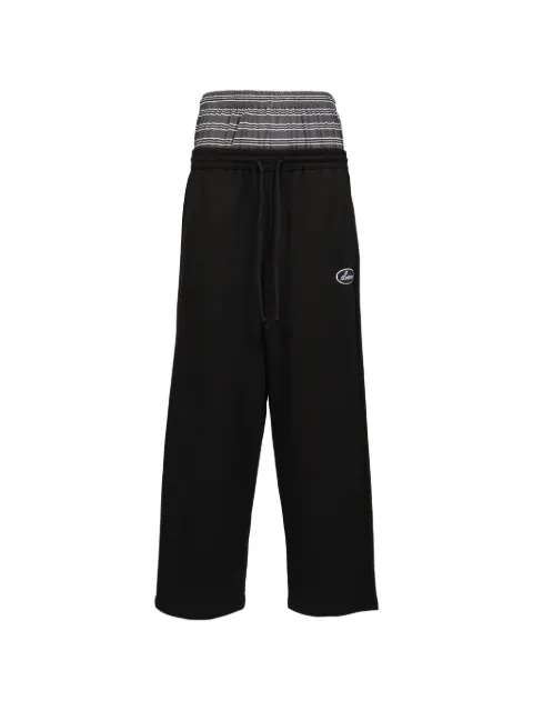 We11done layered-waistband logo-patch track pants