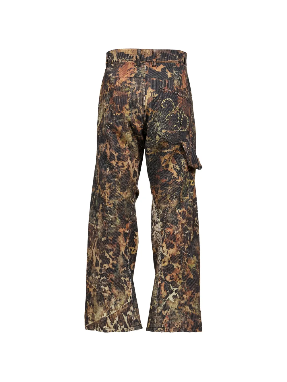 We11done Broek met abstracte print Zwart