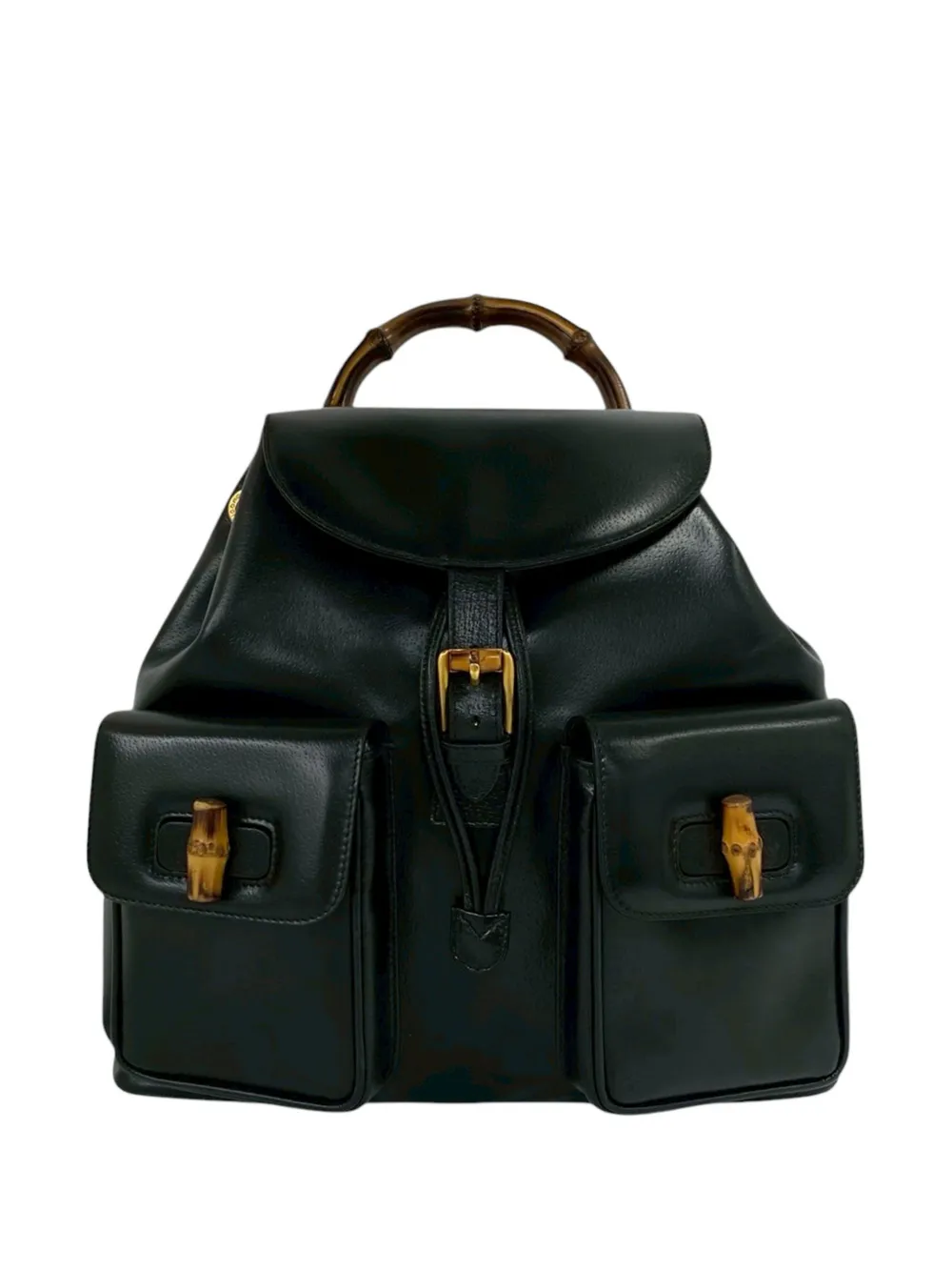 Gucci Pre-Owned 20th Century Calfskin Bamboo Drawstring backpack - Schwarz