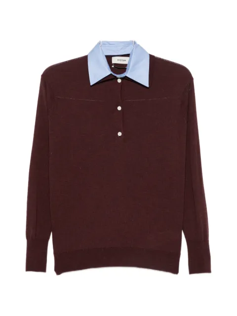 System button-placket sweater