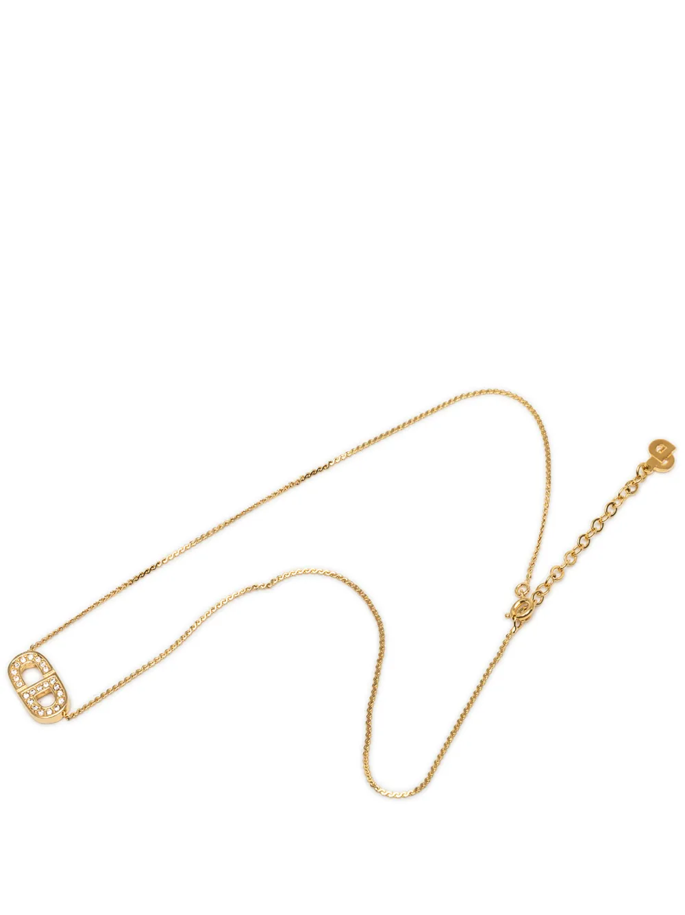 Christian Dior Pre-Owned 20th Century Gold Plated Strass CD Logo Pendant Necklace costume necklace
