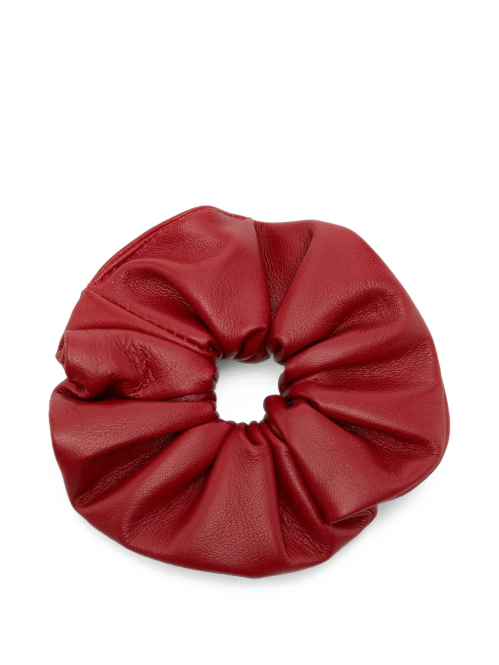 Manokhi Leren scrunchie Rood