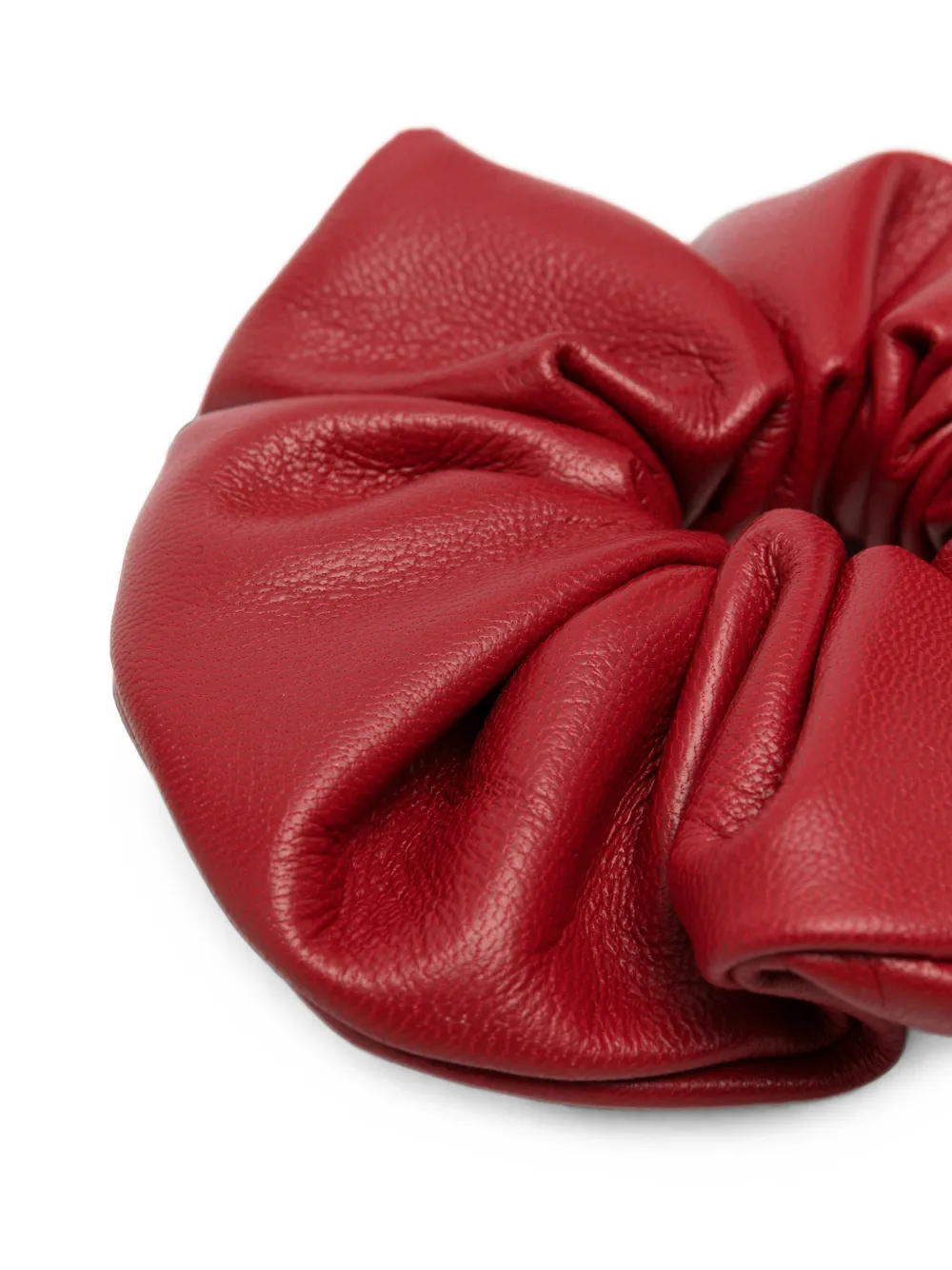 Manokhi Leren scrunchie Rood