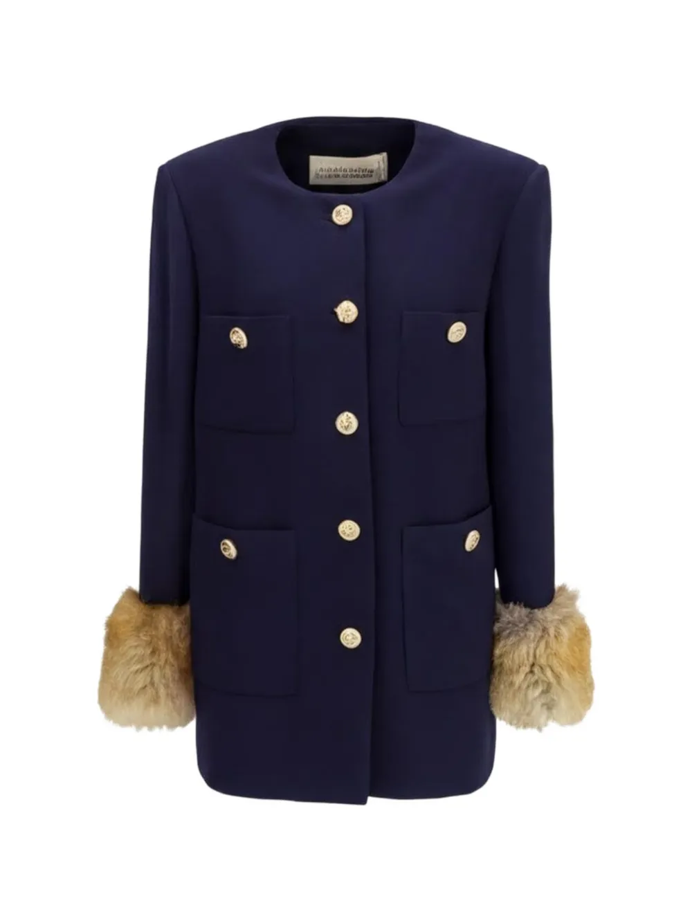 Valentino Garavani caban in plain wool tweed - Blau