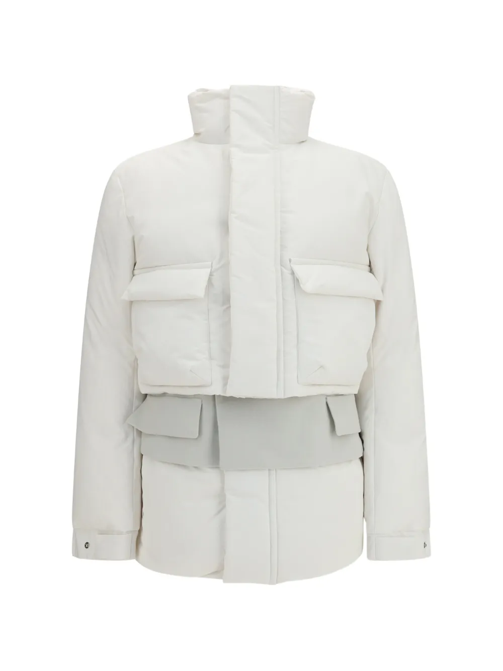 sacai layered-design padded jacket - Weiß