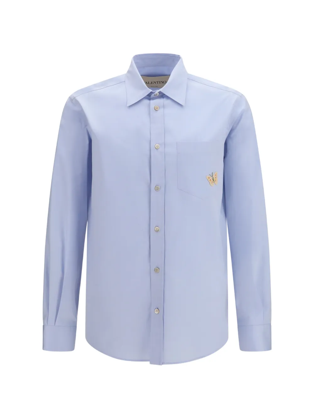 Valentino Garavani butterfly-patch long-sleeve shirt - Blau