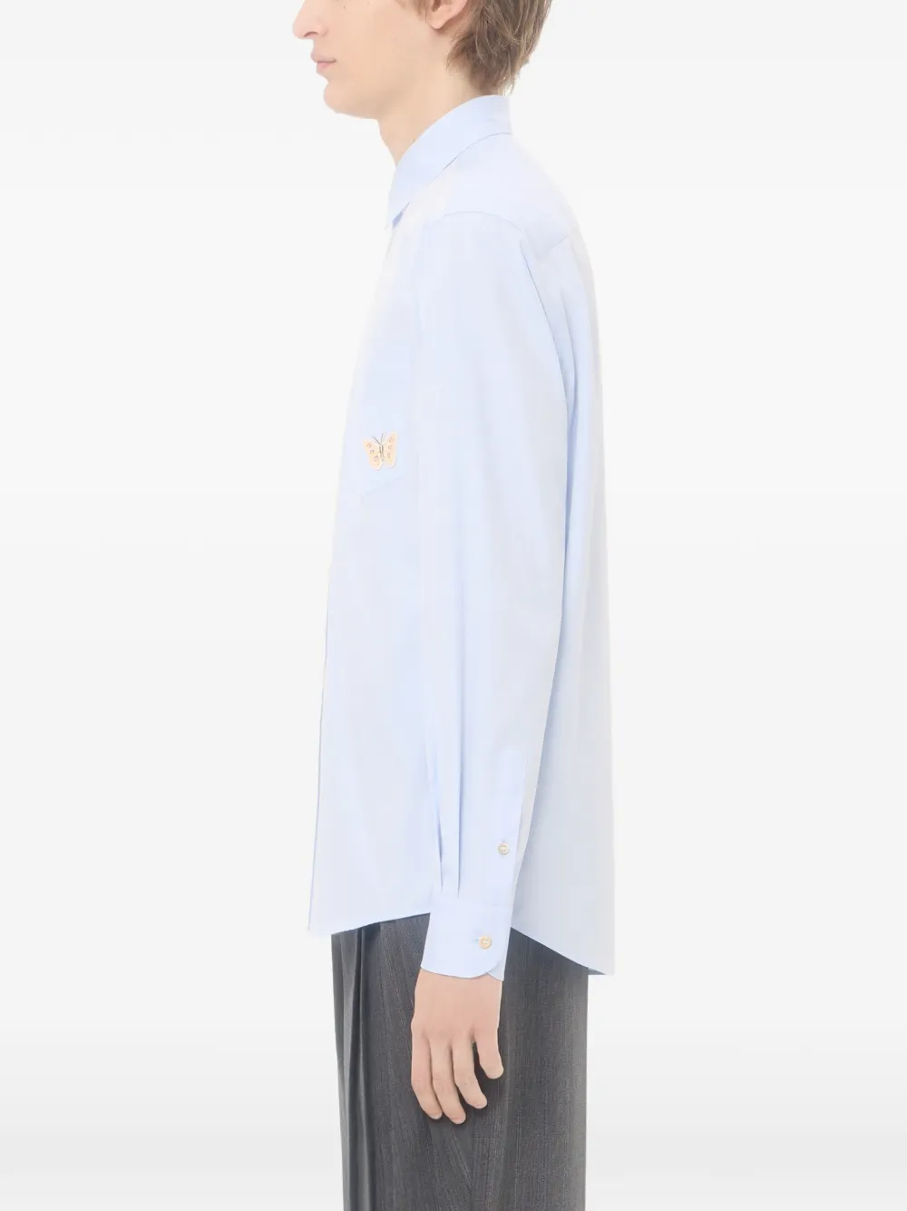 Valentino Garavani Oxford overhemd met vlinderpatch Blauw