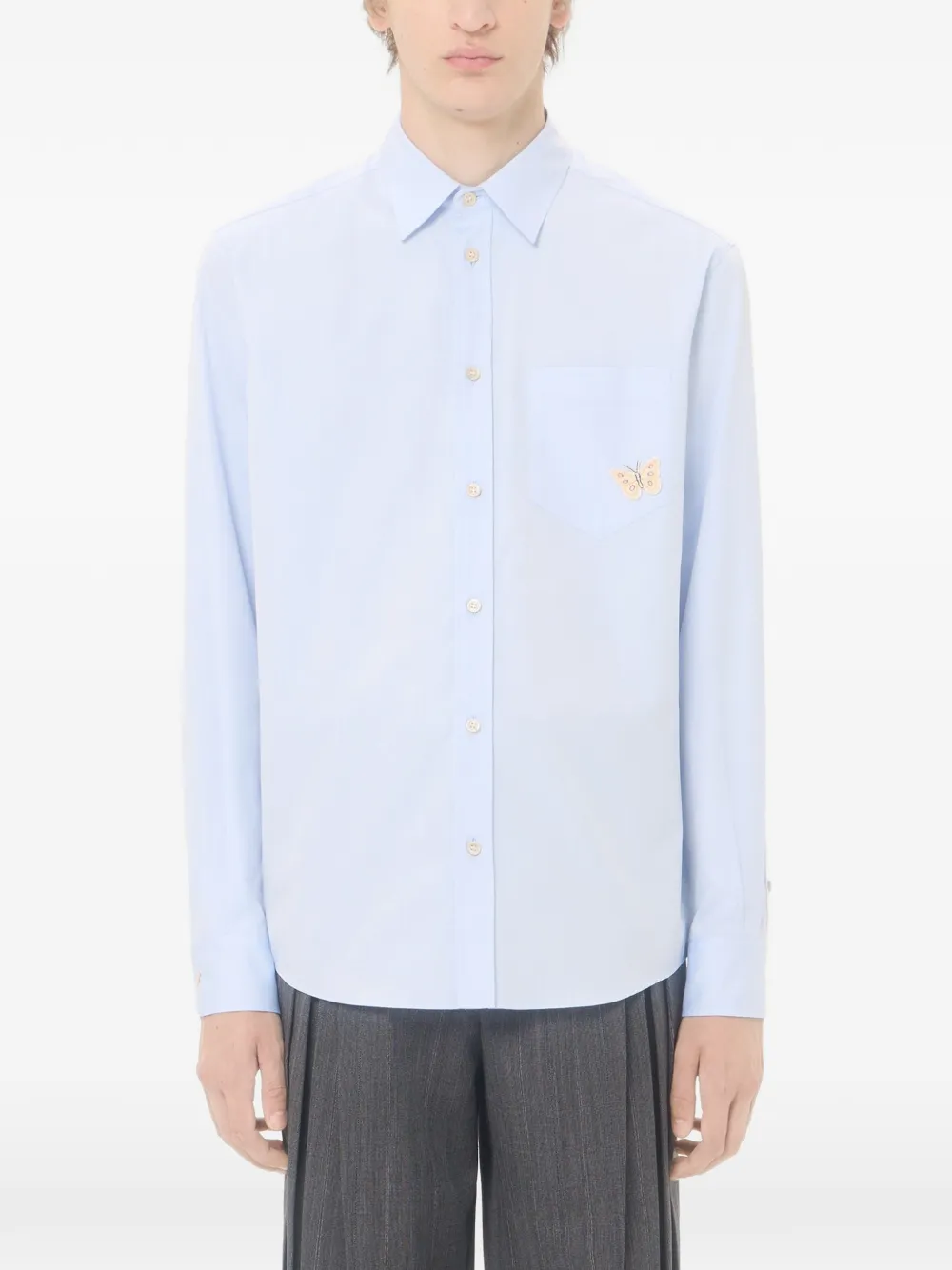 Valentino Garavani Oxford overhemd met vlinderpatch Blauw