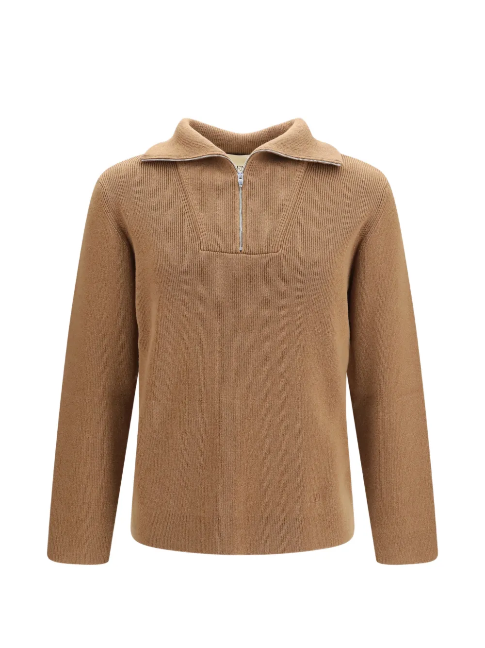 Valentino Garavani VLogo Signature half-zip sweater - Marrone