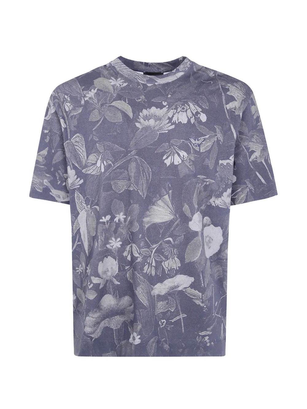 Emporio Armani floral-print T-shirt - Blu