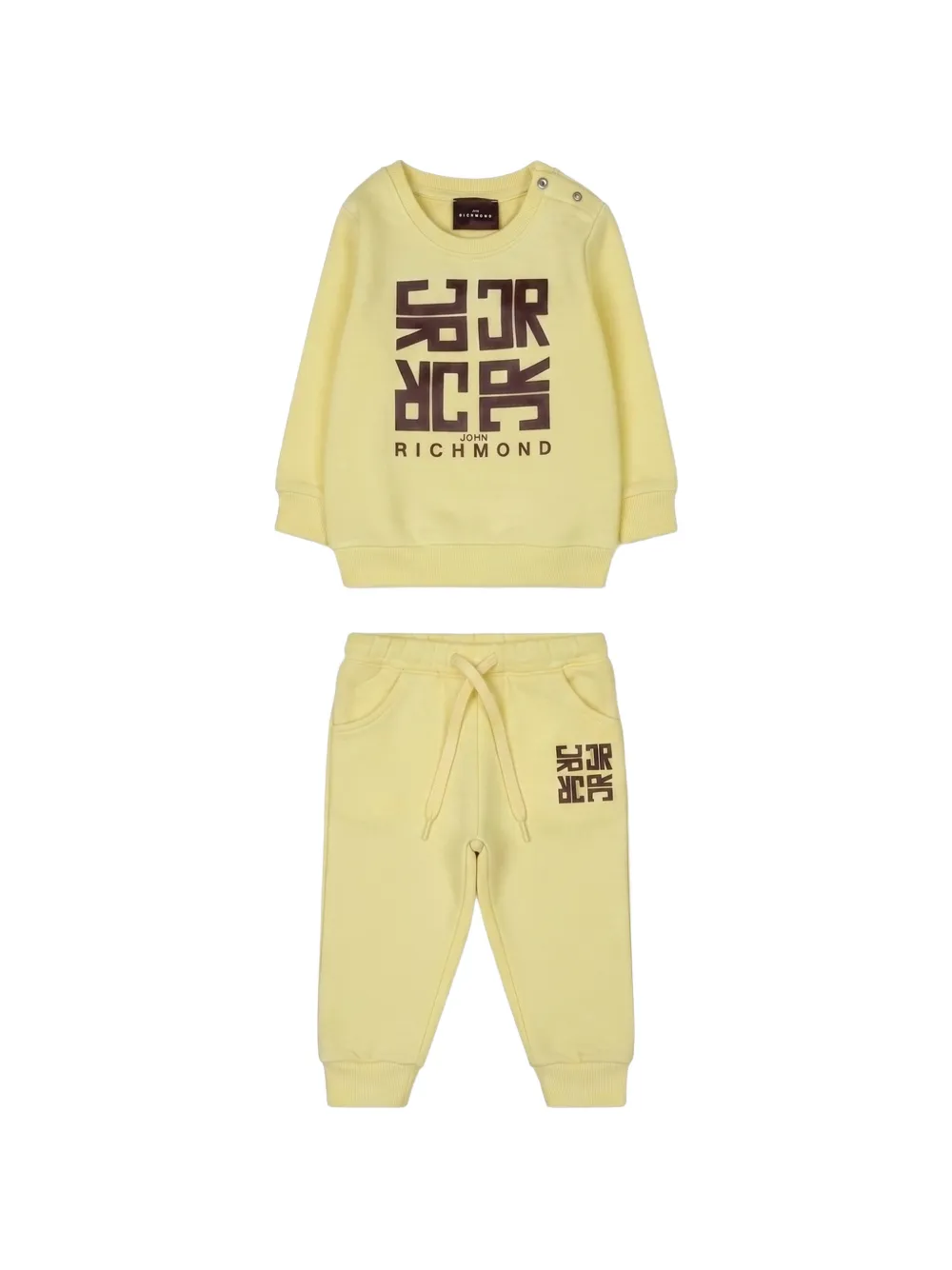 John Richmond Junior Trainingspak met logoprint Geel