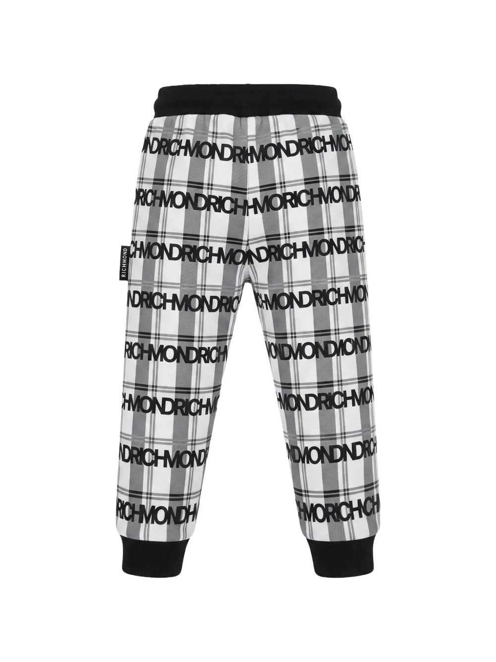 John Richmond Junior Geruite trainingsbroek met logoprint Wit