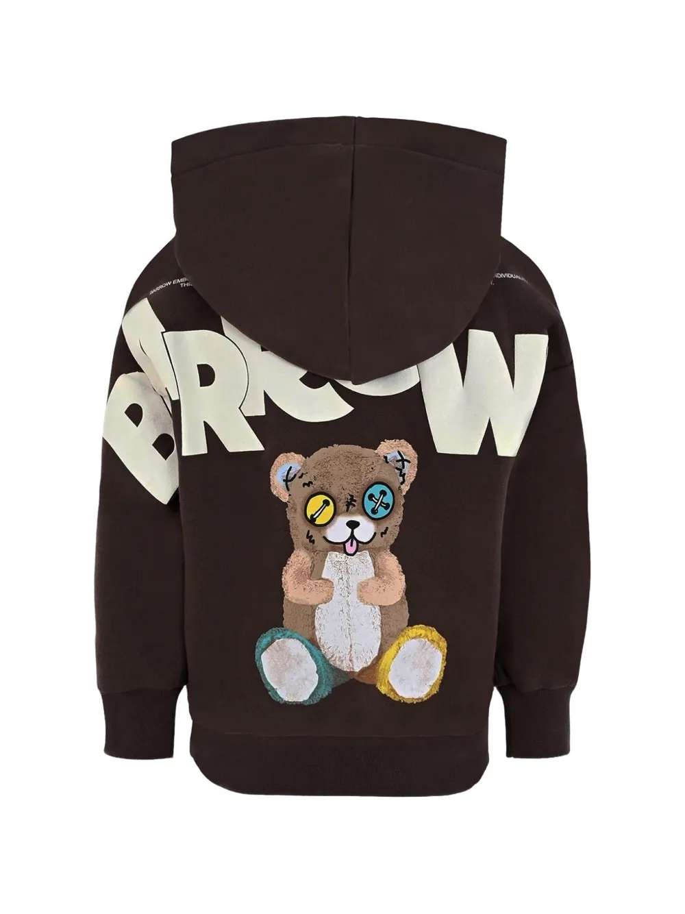 Barrow kids Hoodie met teddybeer en logoprint Bruin