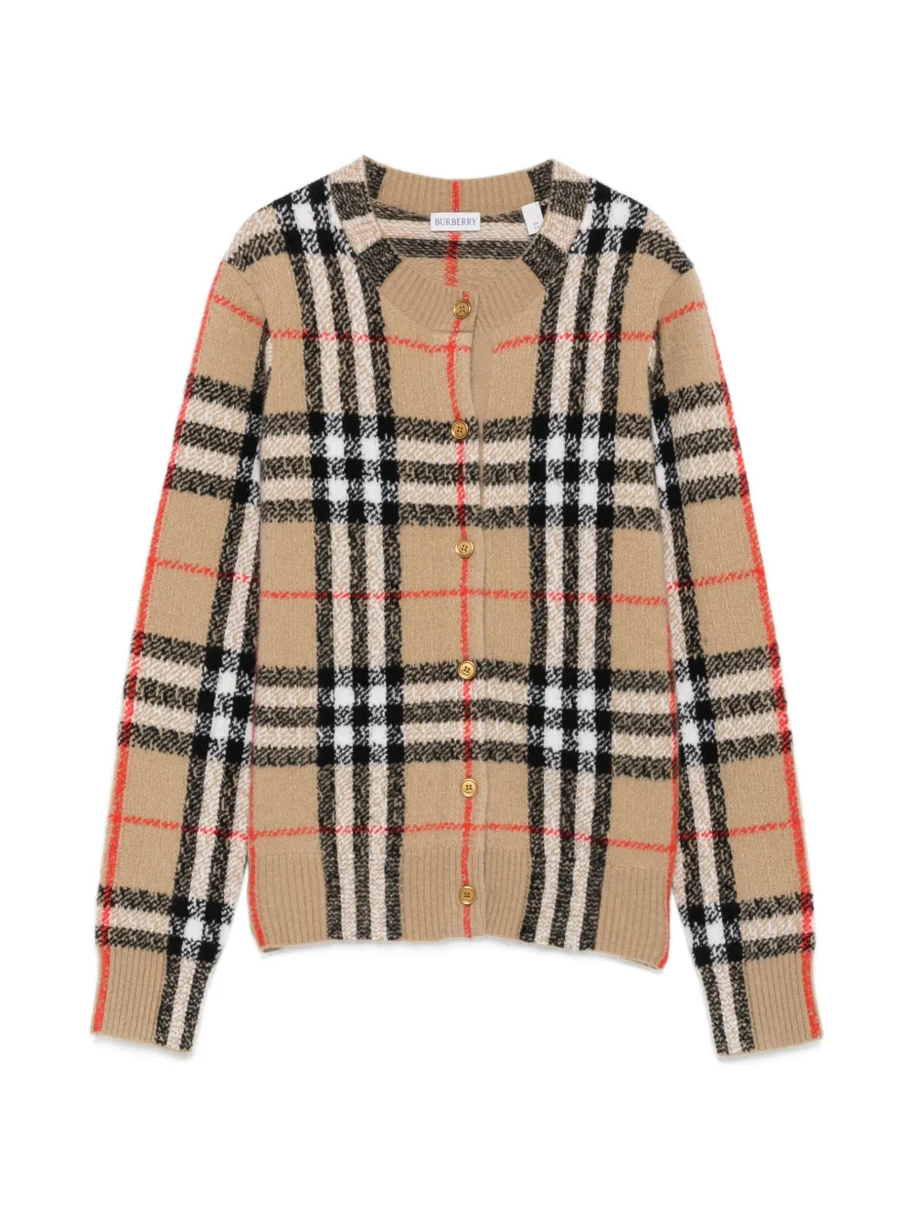 Burberry check-pattern button-up cardigan Beige