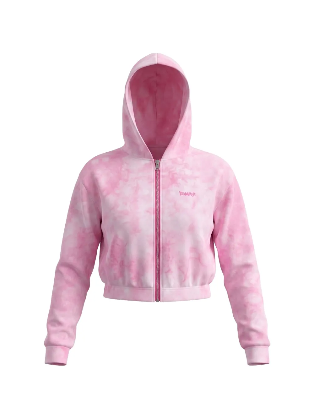 DISCLAIMER Felpa crop con fantasia tie dye - Rosa