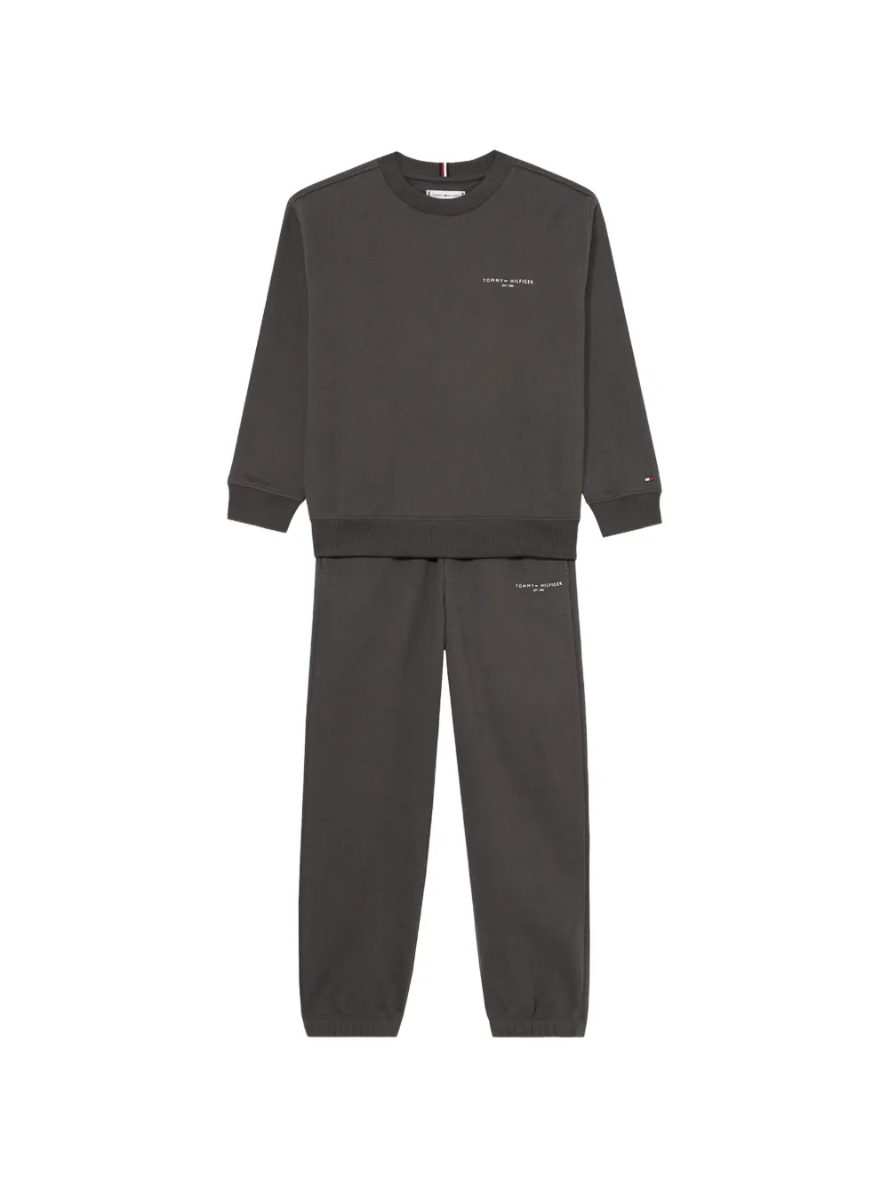 Tommy Hilfiger Junior Tuta sportiva in cotone con logo - Grigio