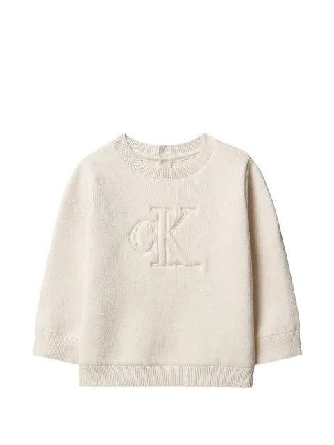 Calvin Klein Kids سويتر قطن مطرز بشعار الماركة