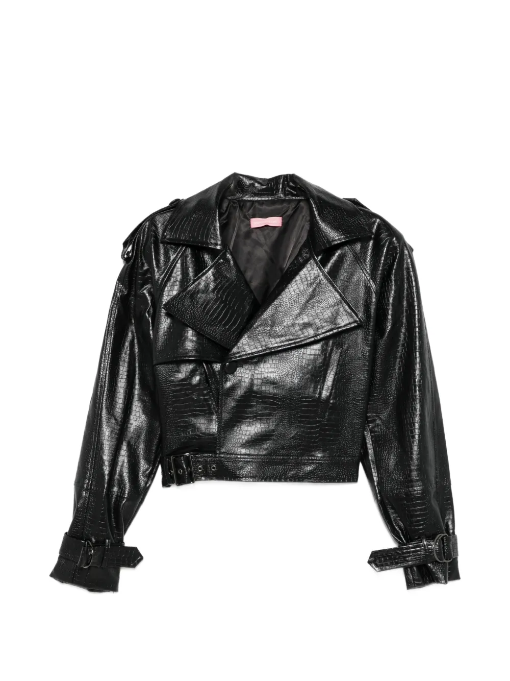 TWENTY FOURHAITCH New Bulut croc-effect biker jacket