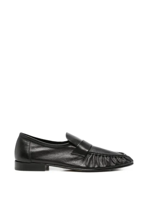 The Row ruched leather loafers