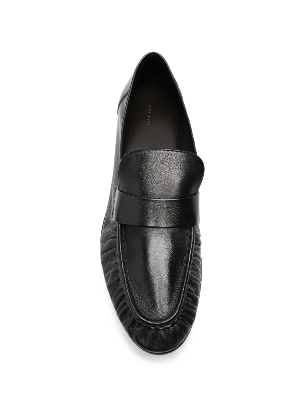 The Row ruched leather loafers Zwart