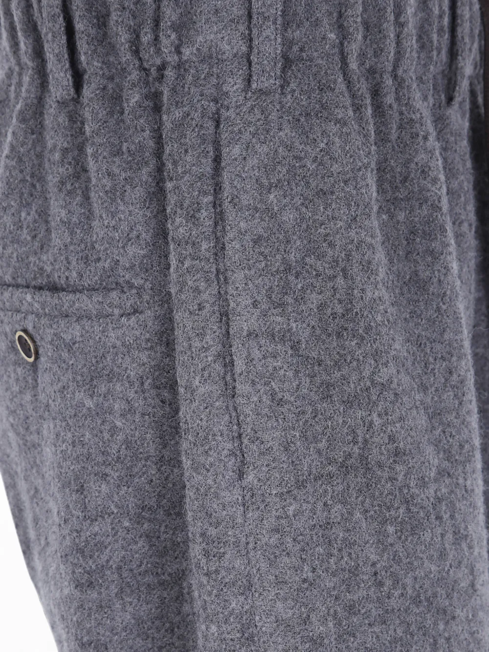 Uma Wang Broek met wijde pijpen en trekkoord Grijs