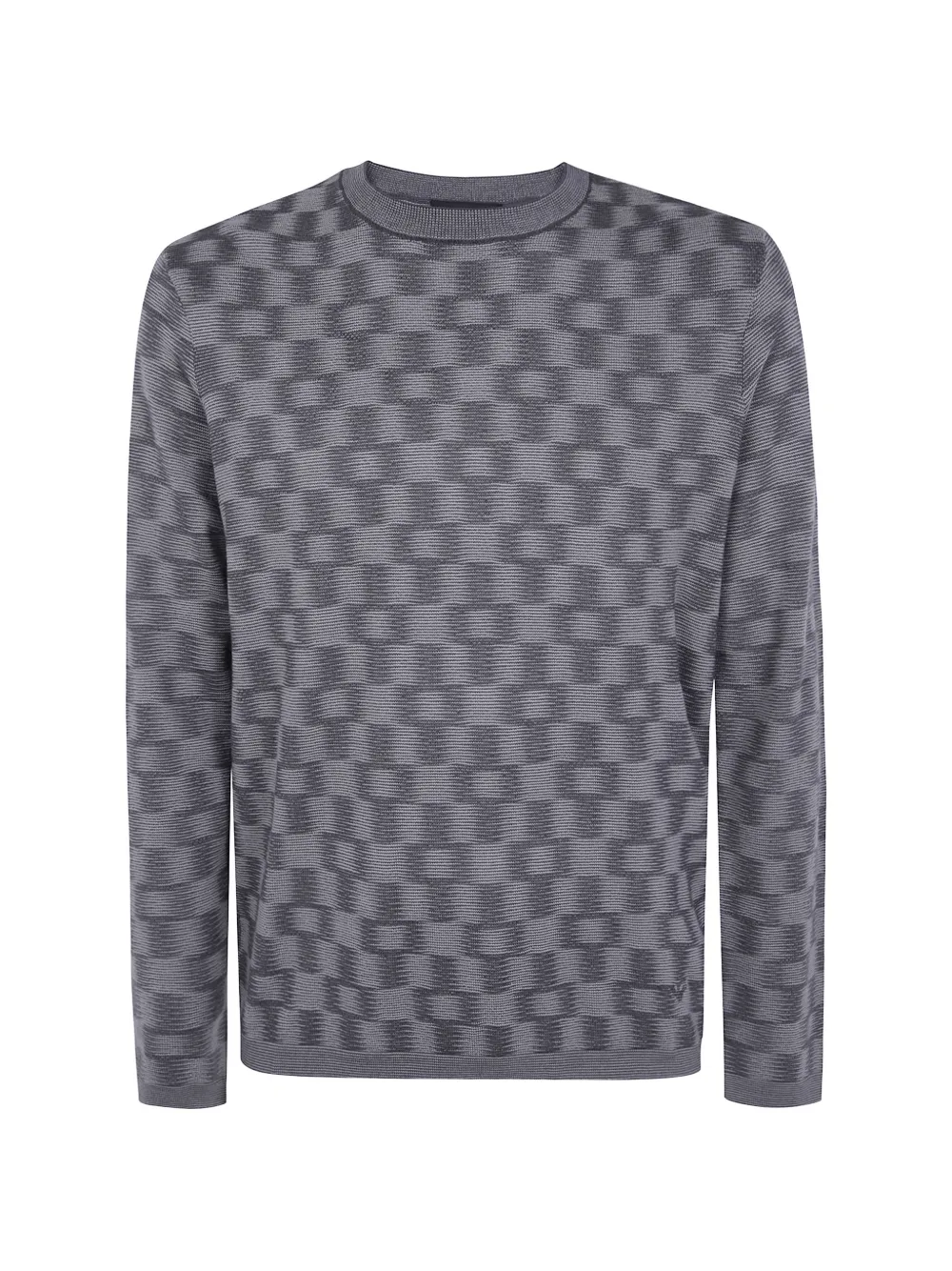 Emporio Armani pattern-knit virgin-wool jumper Signature Capsule - Grigio