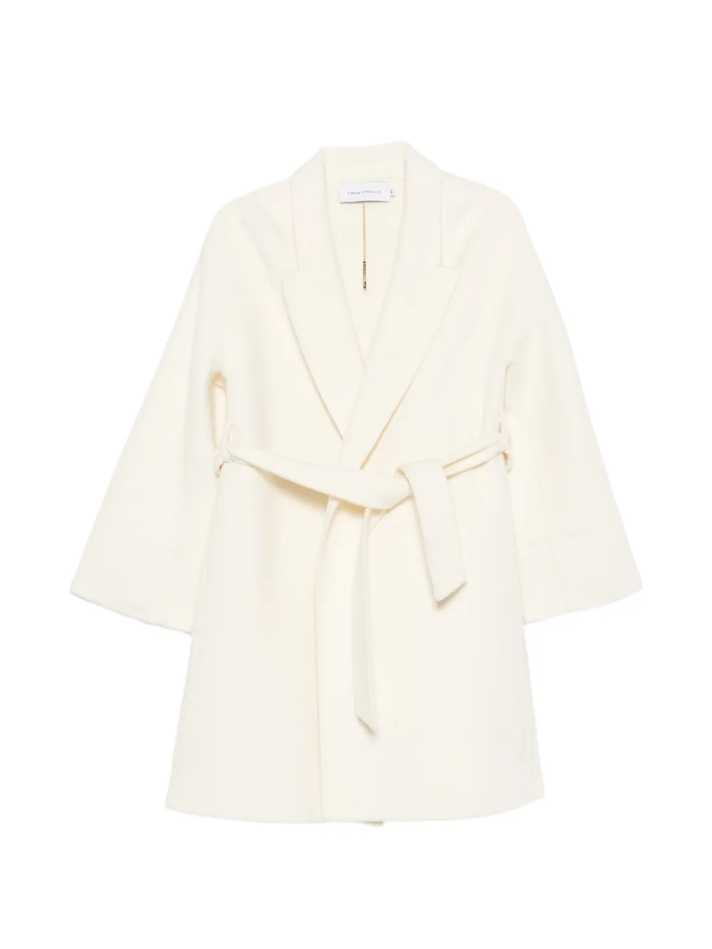 Simona Corsellini Belted Wide-sleeve Coat In Neutrals