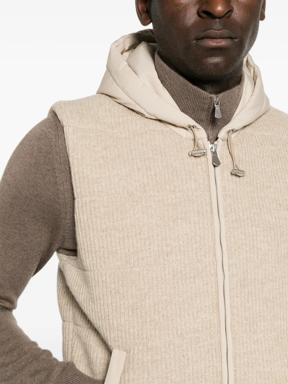 Gran Sasso Bodywarmer met capuchon Beige