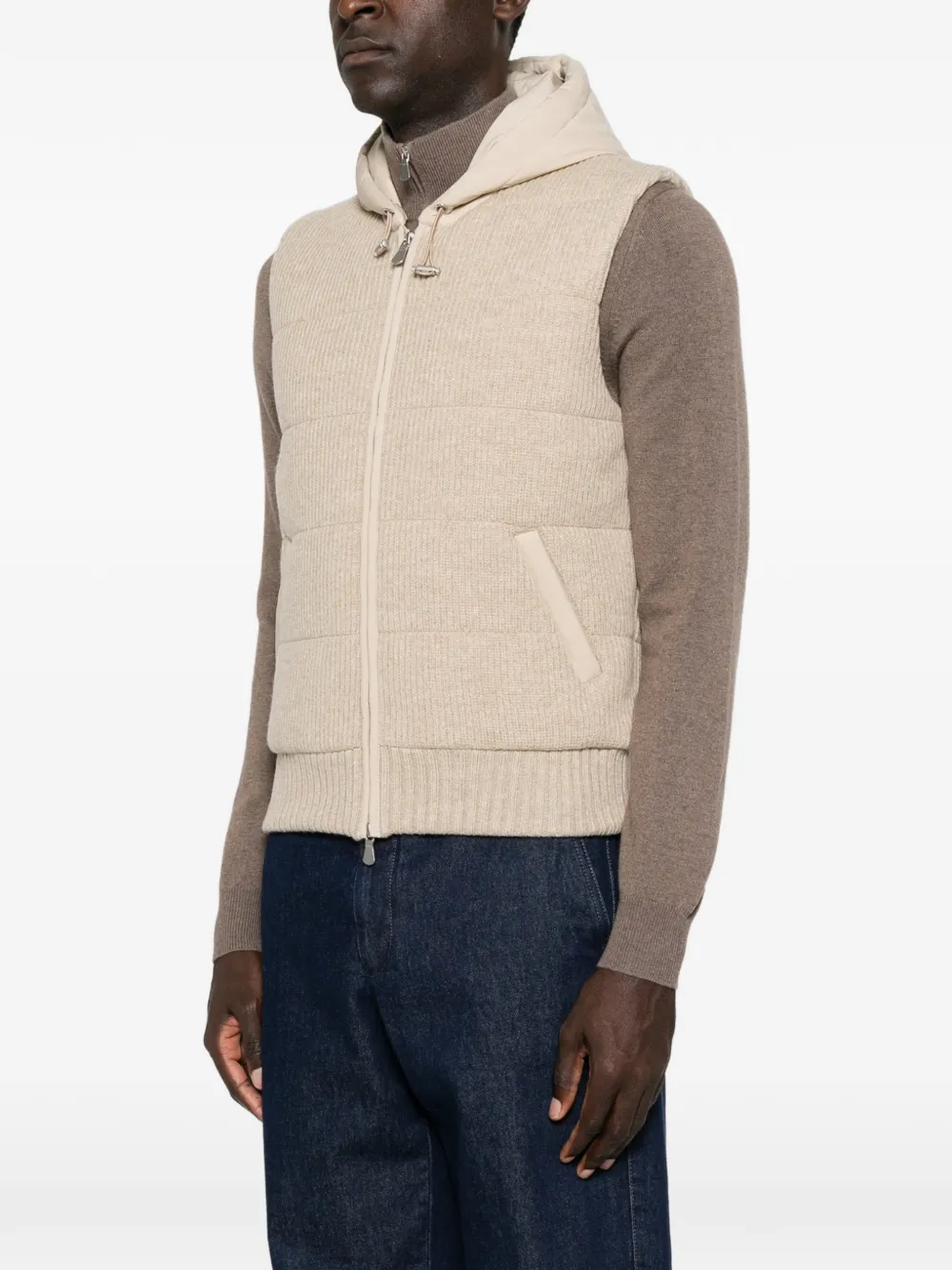 Gran Sasso Bodywarmer met capuchon Beige