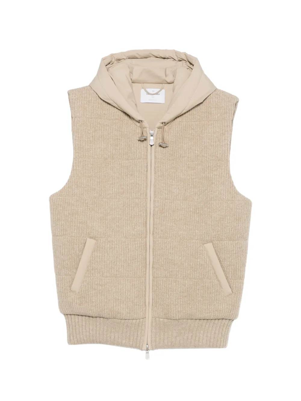 Gran Sasso quilted hooded gilet - Nude