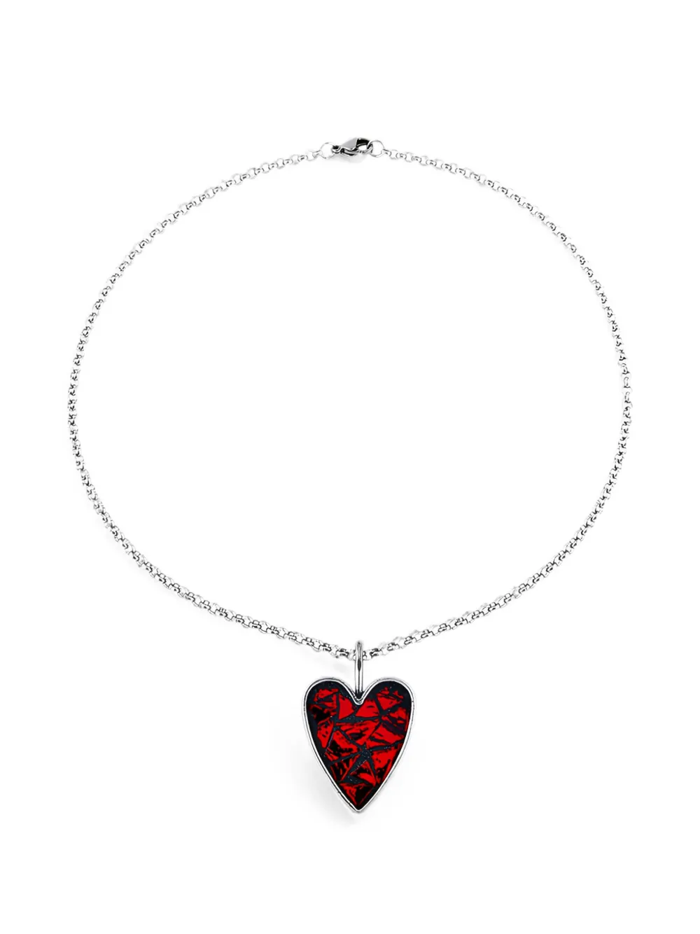 POISONED HEARTS mosaic heart necklace - Silber