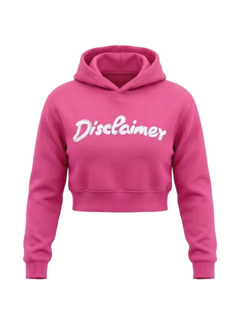 DISCLAIMER logo-embroidered cropped hoodie