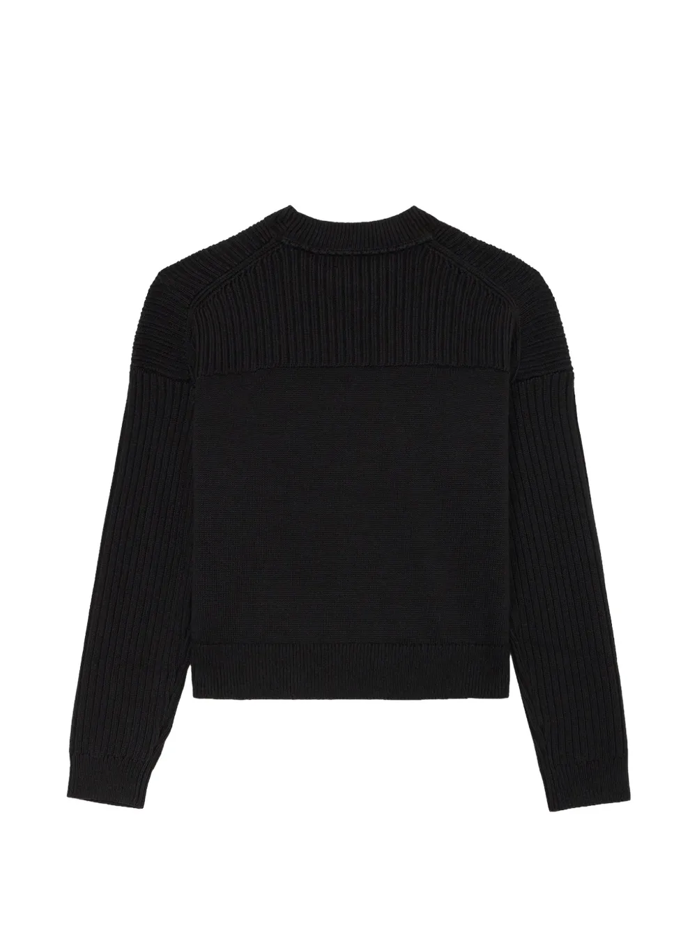 Calvin Klein Kids Ribgebreide trui met logoprint Zwart