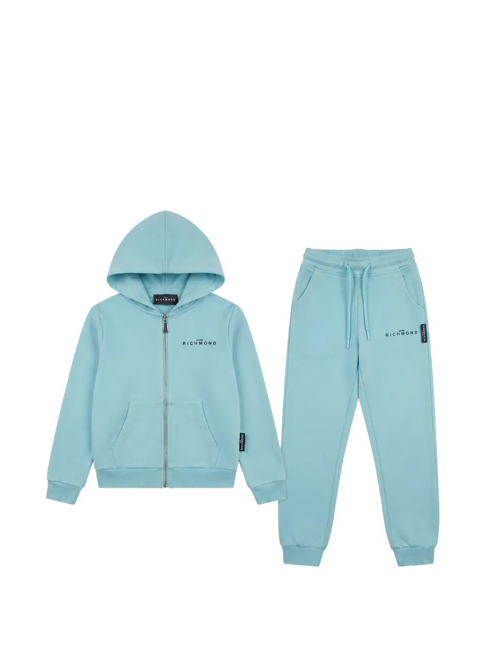 John Richmond Junior Tuta sportiva con logo e zip - Blu