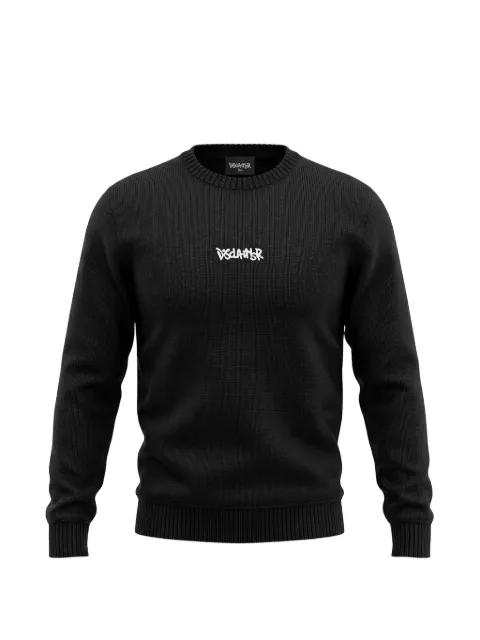 DISCLAIMER logo-print ribbed-trim sweater