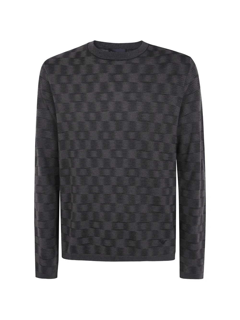 Emporio Armani pattern-knit virgin wool jumper Signature Capsule - Grigio