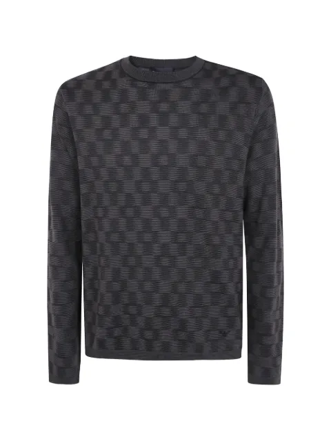 Emporio Armani pattern-knit virgin wool jumper Signature Capsule